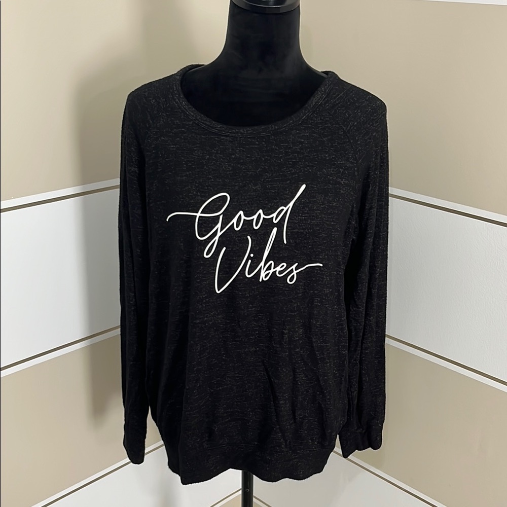 Buffalo David Bitton Black 'Good Vibes' Sweatshirt